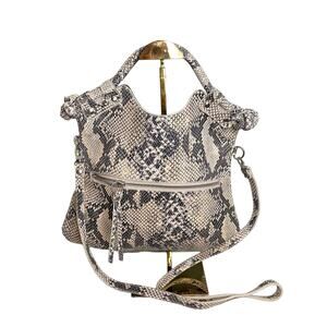 Pietro Alessandro Women's Leather Faux Snakeskin Crossbody